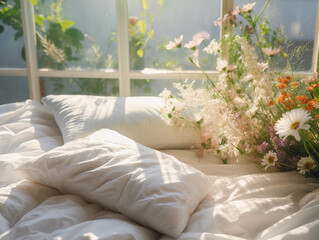 flower bed in a bedroom