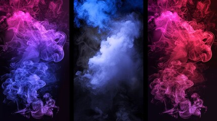 The abstract template color flyer has transparent smoke effects