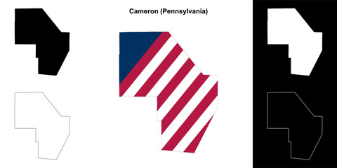 Cameron County (Pennsylvania) outline map set