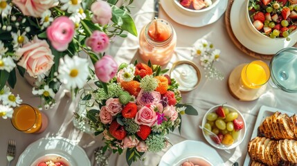 Joyful Mother s Day Brunch with Floral Tablescape and Homemade Delights