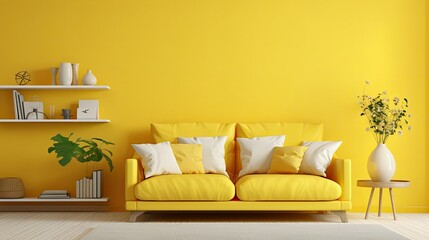 living blurred yellow interior