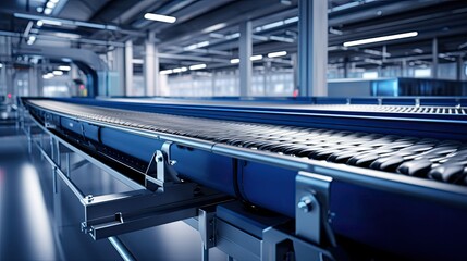 manufacturing modern conveyor belt - obrazy, fototapety, plakaty