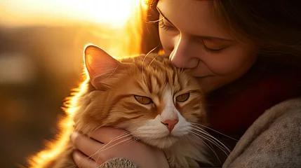 Foto op Plexiglas whiskers cat sun © vectorwin