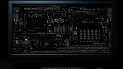code computer screen dark