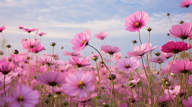 garden flowers on pink