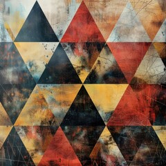 Abstract art of triangles with a grunge edge
