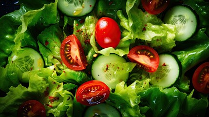 green background lettuce salad