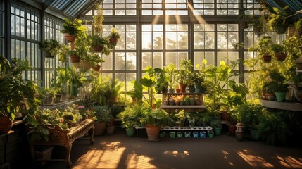 plants greenhouse interior