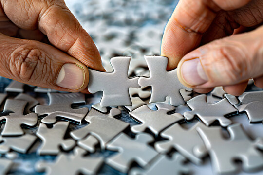 Connecting Puzzle Hands: A metaphor for teamwork, strategy, and problem-solving in business