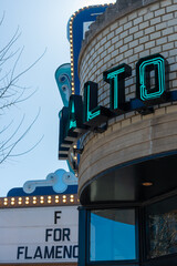 Fototapeta premium Osteria Rialto at Paradise Theatre (1006 Bloor Street West in Toronto, Canada) a heritage movie theatre and entertainment venue first opened in 1937 designed by Benjamin Brown in Art Deco style