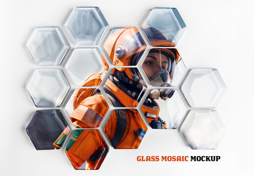 Polygon Glass Mosaic Mockup Generated with Ai