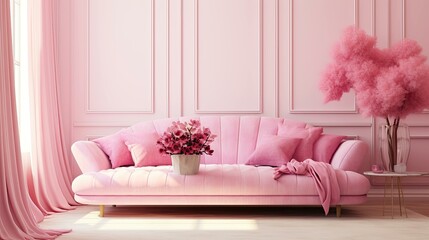 living pink couch