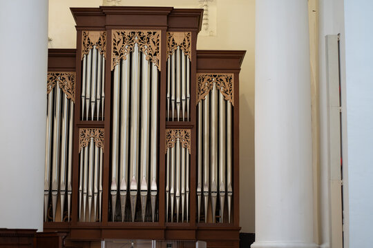 Pipes of a classic church organ