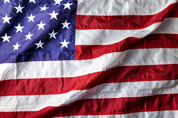 waving stars and stripes USA flag 