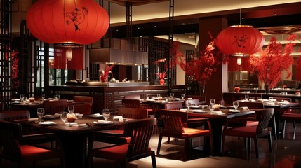 lanterns asian restaurant interior