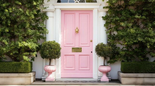 finish pink front door