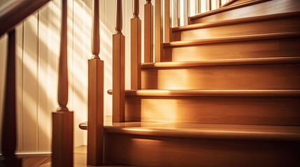 Naklejka premium staircase light brown wood