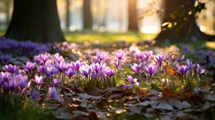 Foto op Canvas pastel light purple flowers © vectorwin