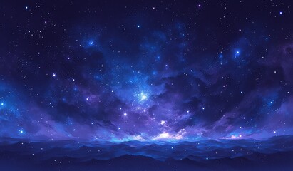 amazing blue and purple nebula background, stars, fantasy