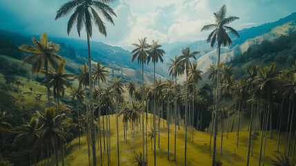 Majestic Palm Trees in Cocora Valley, Colombia — the tallest palms in the world
 - obrazy, fototapety, plakaty