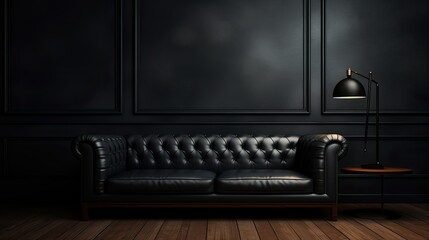 lit dark couch