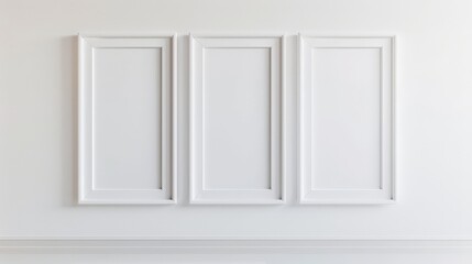 white 3 frames with white wall