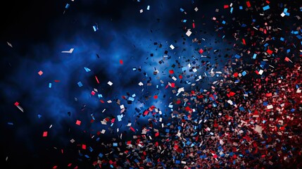 captures blue and red confetti