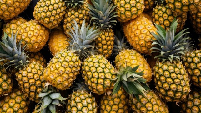 ripe yellow pineapples