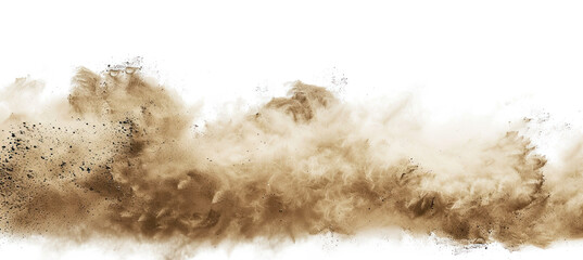Sandstorm sand dust dirt on white background