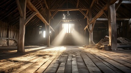 wooden old barn interior