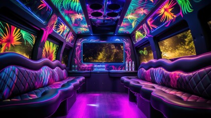 glow black light interior of vehicl