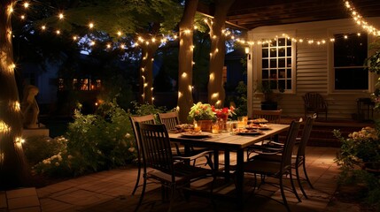 Fototapeta na wymiar cozy patio lights