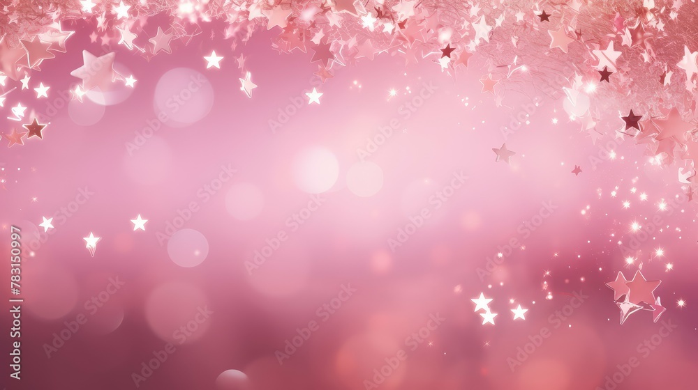 Wall mural scattered pink background with stars