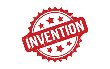 Invention rubber grunge stamp seal vector