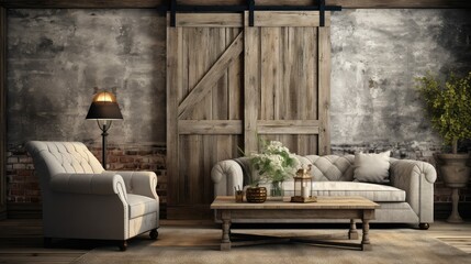 wooden barn door interior