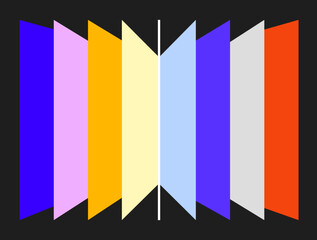 Prismatic Fanfare: Multicolored Geometric Panels on Dark Backdrop