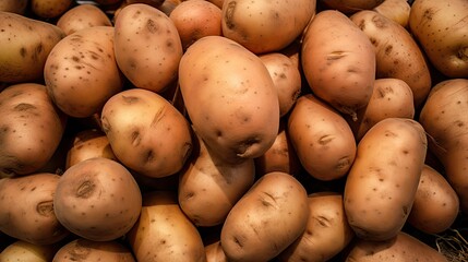brownish organic potato vegetable - obrazy, fototapety, plakaty