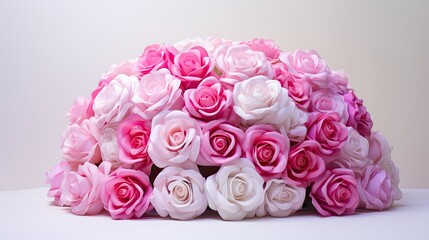 roses white and pink background