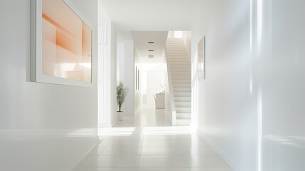 intrigue blurred white home interior