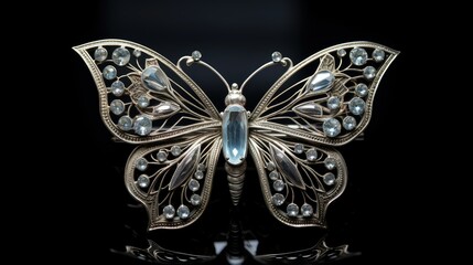 butterfly silver ornament