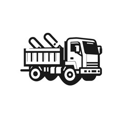 Cargo Truck 🚚 transportation, delivery, boxes. Fast delivery or logistic transport. Easy colour change. City commercial delivery truck template. Vector isolated on white background 