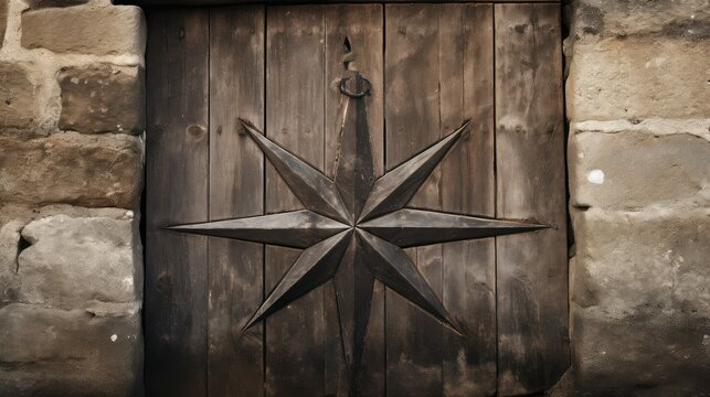 weathered seven pointed star