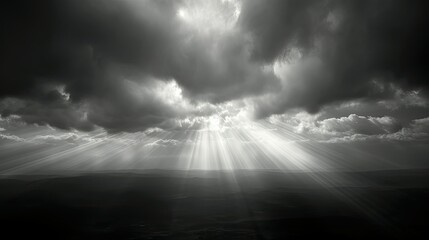 light sun rays through clouds