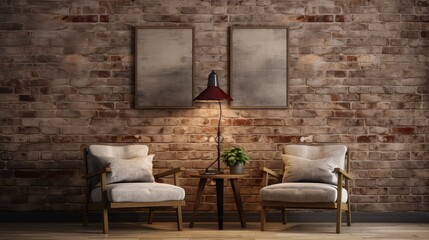 soft blurred brick wall interior
