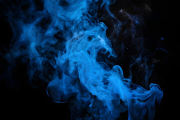 blue smoke in a dark atmosphere. Generative AI