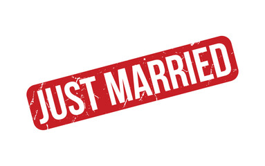 Just Married rubber grunge stamp seal vector