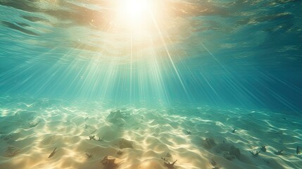 Fototapeta na wymiar rays underwater sun