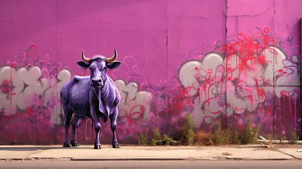 Fotobehang urban purple cow © vectorwin