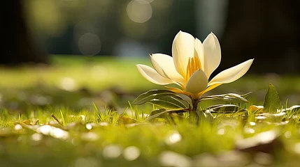 Zelfklevend Fotobehang contrast golden magnolia © vectorwin