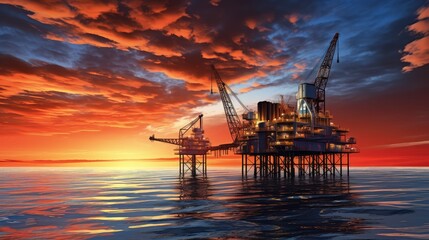Fototapeta na wymiar massive oil and gas drilling rig